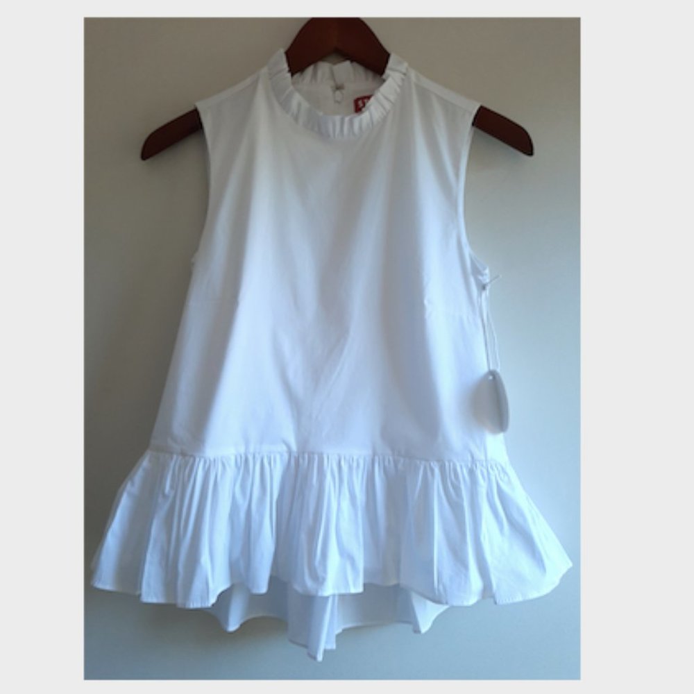 STAUD Val ruffle hem top